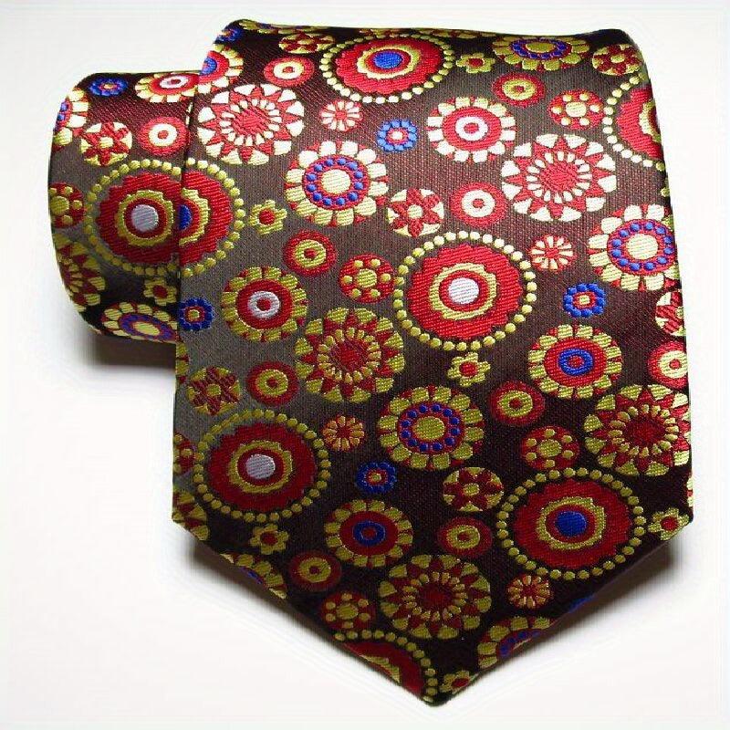 Red Jacquard Woven Paisley Tie Men's Necktie Set