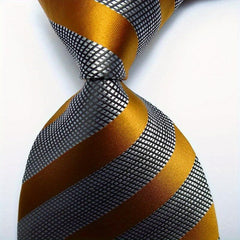Striped Tie Men's Necktie Set Green JACQUARD WOVEN Men's Tie Necktie