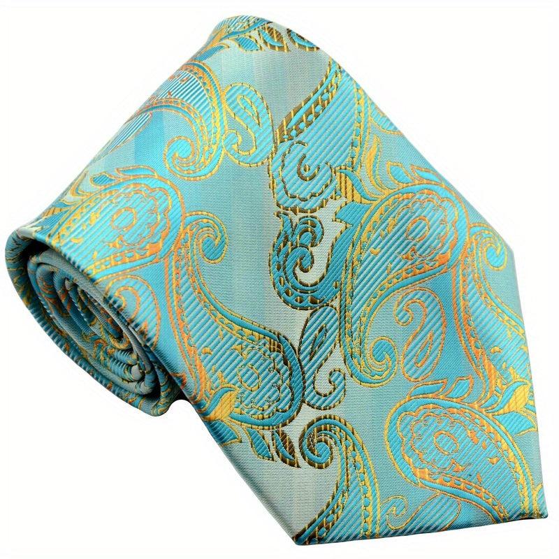 Men's Golden Floral Necktie Classic Print
