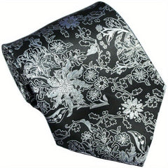 Men's Golden Floral Necktie Classic Print