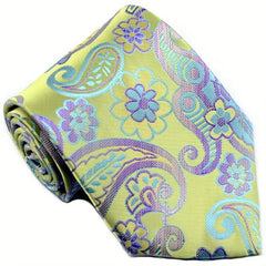 Men's Golden Floral Necktie Classic Print