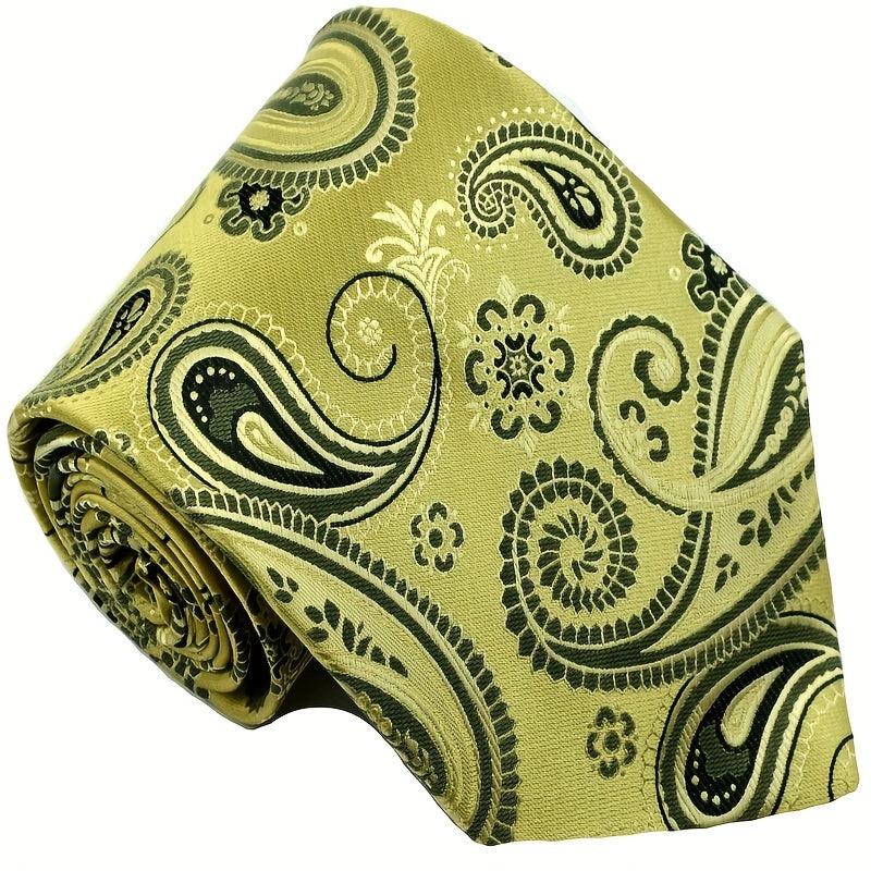 Men's Golden Floral Necktie Classic Print