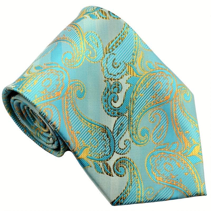 Men's Golden Floral Necktie Classic Print