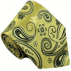 Men's Golden Floral Necktie Classic Print