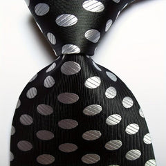 Men's Dot Tie Polyester Woven Necktie