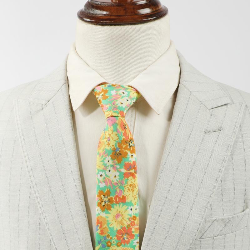 Colorful Floral Tie for Men Y2K Party Style