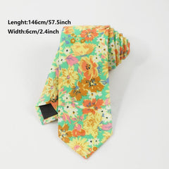 Colorful Floral Tie for Men Y2K Party Style