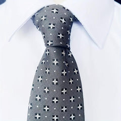 Vintage Gray Tie Pocket Square & Cufflink Set Business Party Wedding