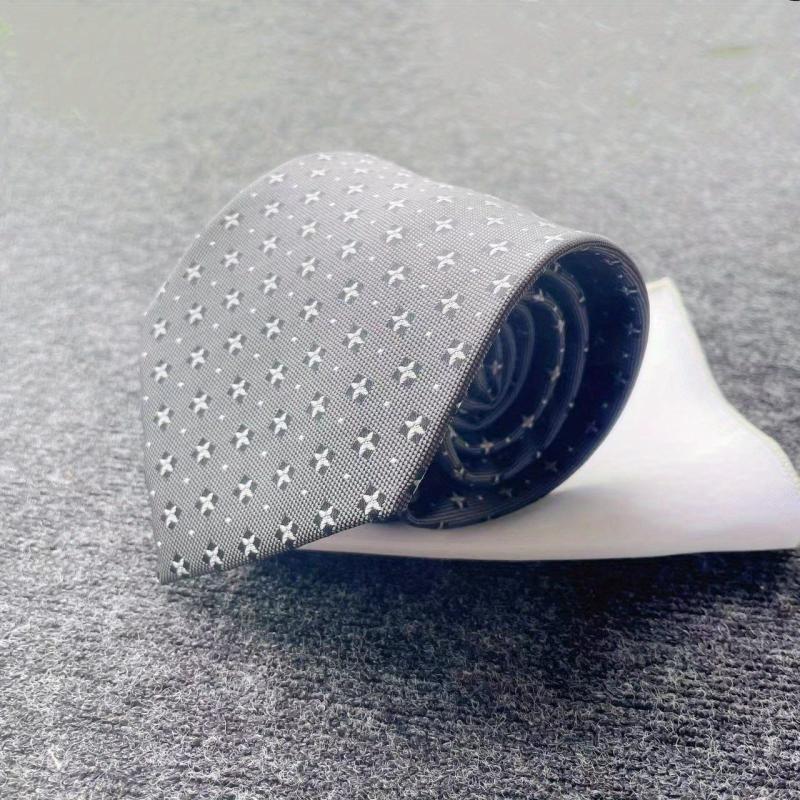 Vintage Gray Tie Pocket Square & Cufflink Set Business Party Wedding