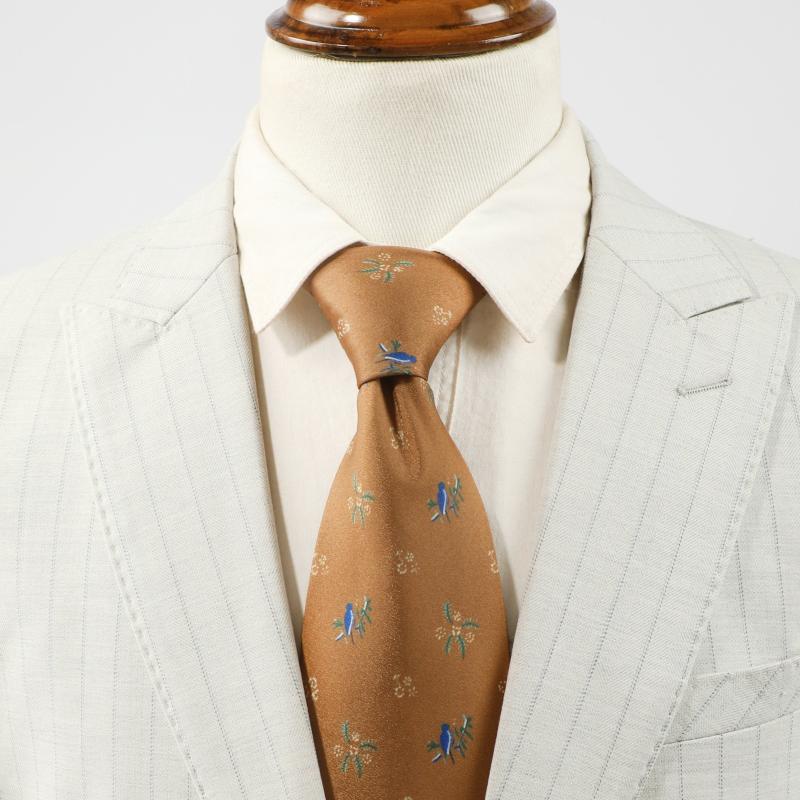 Men's Bird Floral Pattern Necktie - Clothing Decor
