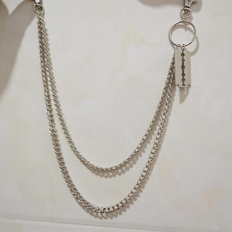 Single Three Layer Belt Key Chain Waist Chain Punk Hip Hop Pants Jeans