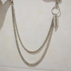 Single Three Layer Belt Key Chain Waist Chain Punk Hip Hop Pants Jeans