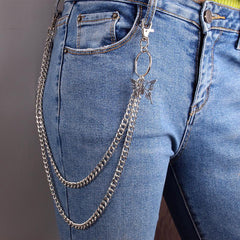 Single Three Layer Belt Key Chain Waist Chain Punk Hip Hop Pants Jeans