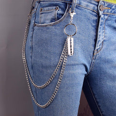 Single Three Layer Belt Key Chain Waist Chain Punk Hip Hop Pants Jeans