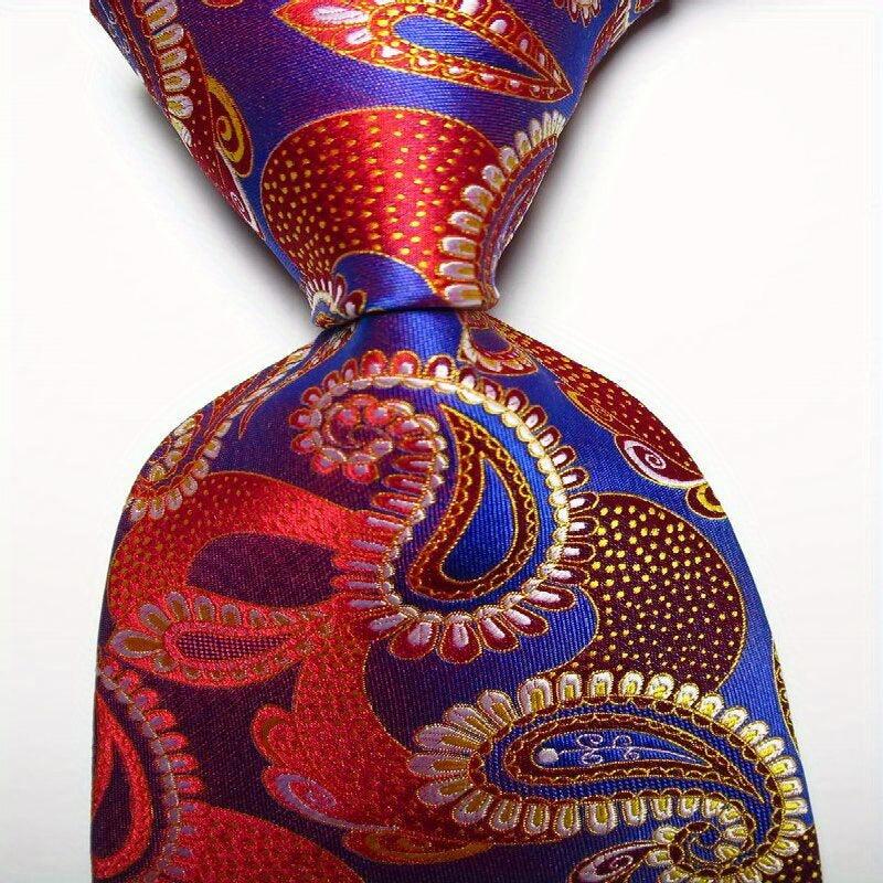 Paisley Tie Golden Pink Red Floral Neckties Business Outfit For Men
