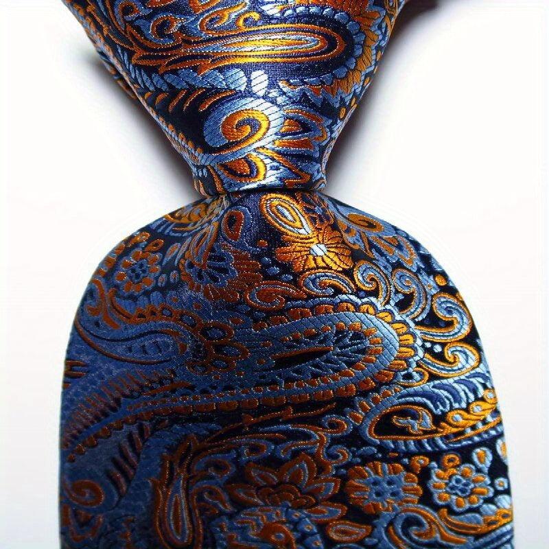Paisley Tie Golden Pink Red Floral Neckties Business Outfit For Men