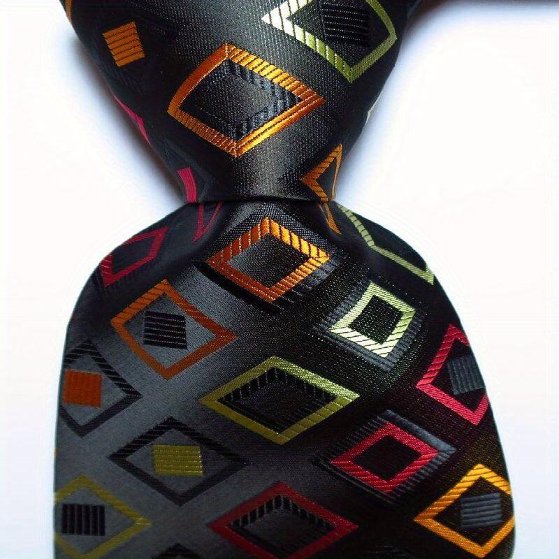 Golden Grey Jacquard Woven Men's Tie Necktie