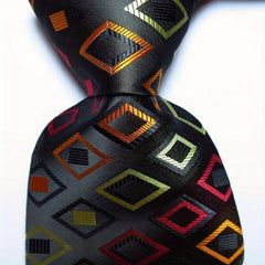 Golden Grey Jacquard Woven Men's Tie Necktie