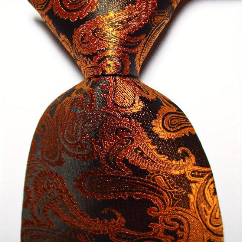 Plaid Striped Tie Men's 9 91 Cm Necktie Set Golden Brown Pink Jacquard