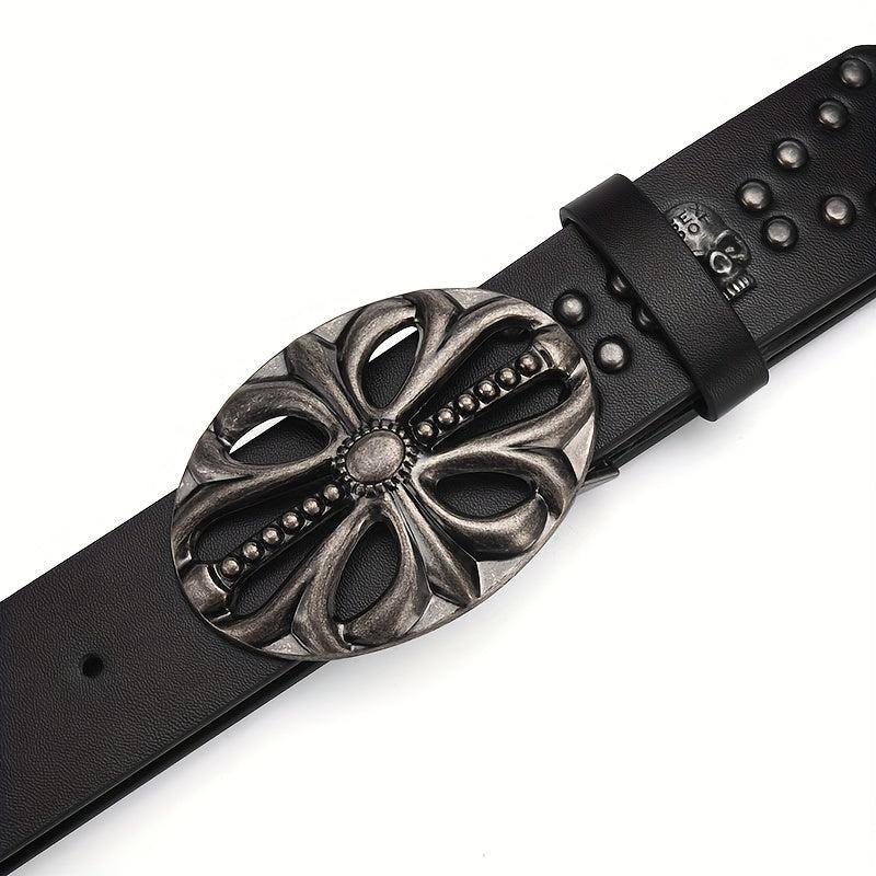 Men's Boho Skeleton Head Buckle Belt
