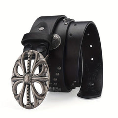 Men's Boho Skeleton Head Buckle Belt