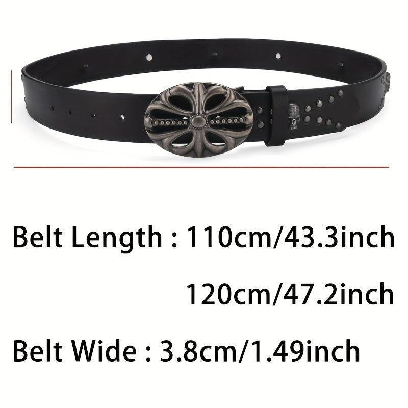 Men's Boho Skeleton Head Buckle Belt