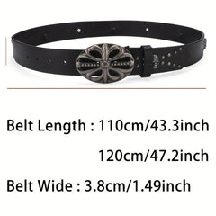 Men's Boho Skeleton Head Buckle Belt