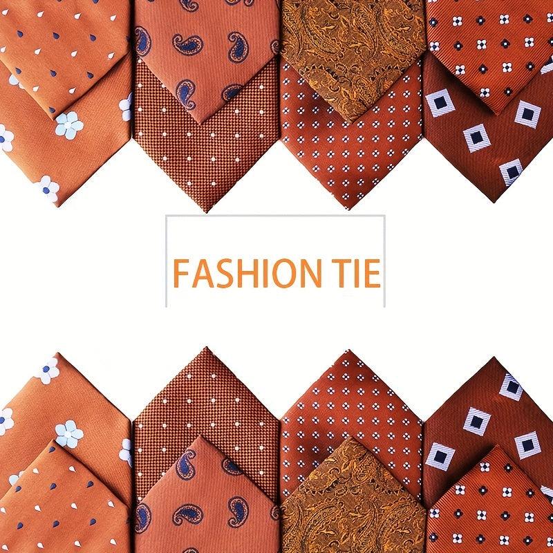 Orange Yellow Business Necktie Men's Formal Polyester Silk