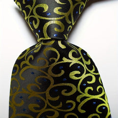 Paisley Tie Men's Necktie Set Yellow Red JACQUARD WOVEN