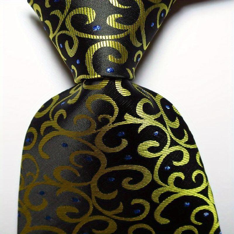Paisley Tie Men's Necktie Set Yellow Red JACQUARD WOVEN