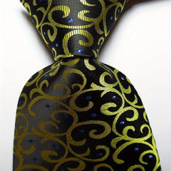 Paisley Tie Men's Necktie Set Yellow Red JACQUARD WOVEN