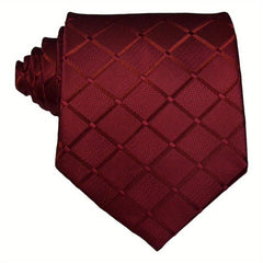 Men's Plaid Tie 1200 Needles Purple Polyester Yarn Classic