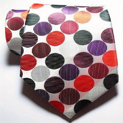 Classic Check Dot Red Green Pink JACQUARD WOVEN Men's Tie Necktie