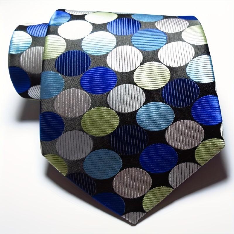 Classic Check Dot Red Green Pink JACQUARD WOVEN Men's Tie Necktie
