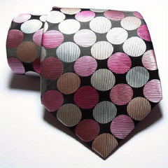 Classic Check Dot Red Green Pink JACQUARD WOVEN Men's Tie Necktie