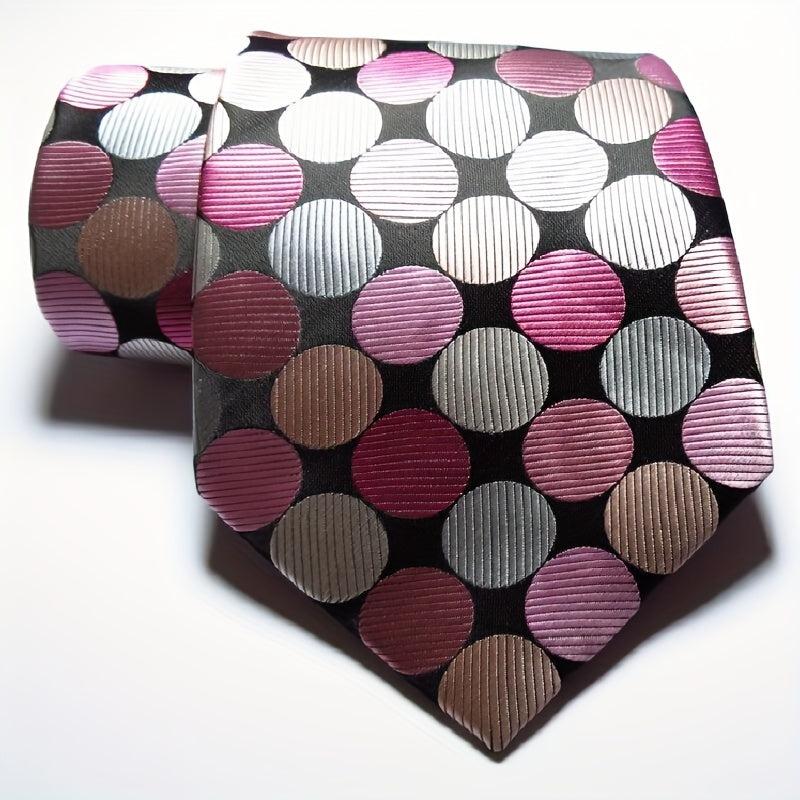 Classic Check Dot Red Green Pink JACQUARD WOVEN Men's Tie Necktie