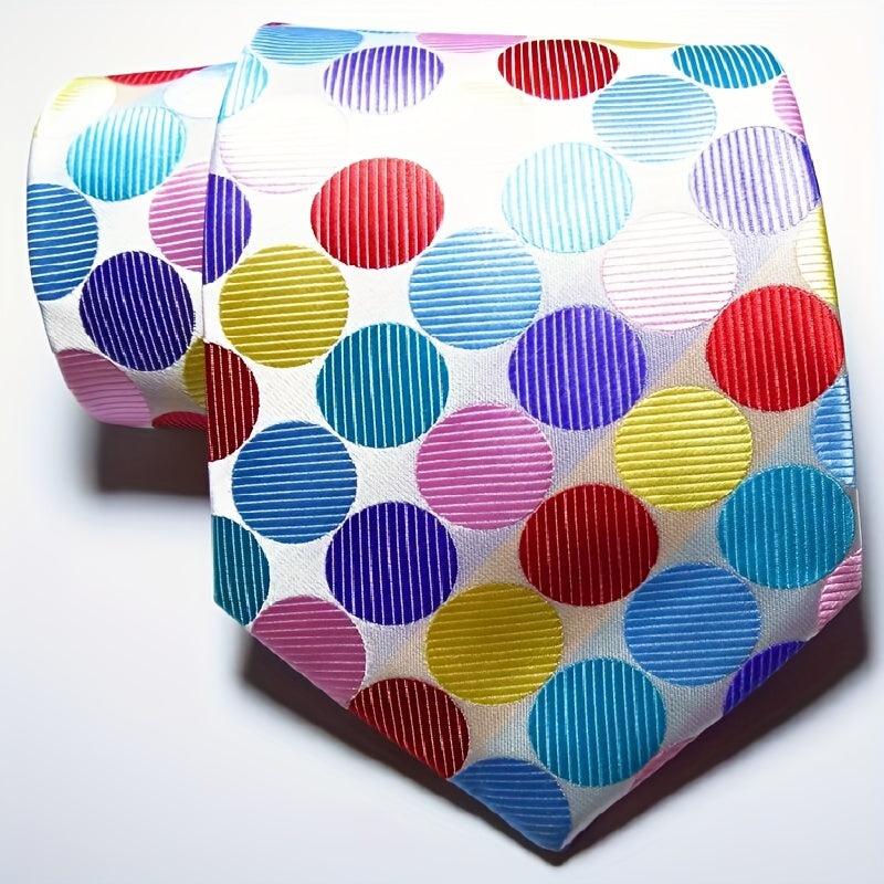 Classic Check Dot Red Green Pink JACQUARD WOVEN Men's Tie Necktie