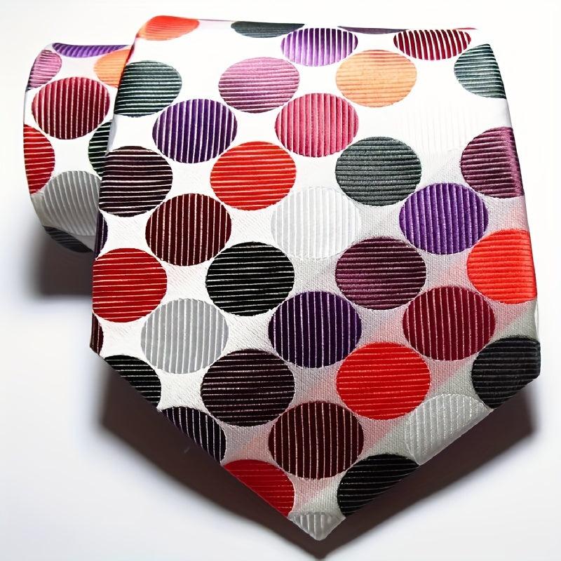 Classic Check Dot Red Green Pink JACQUARD WOVEN Men's Tie Necktie