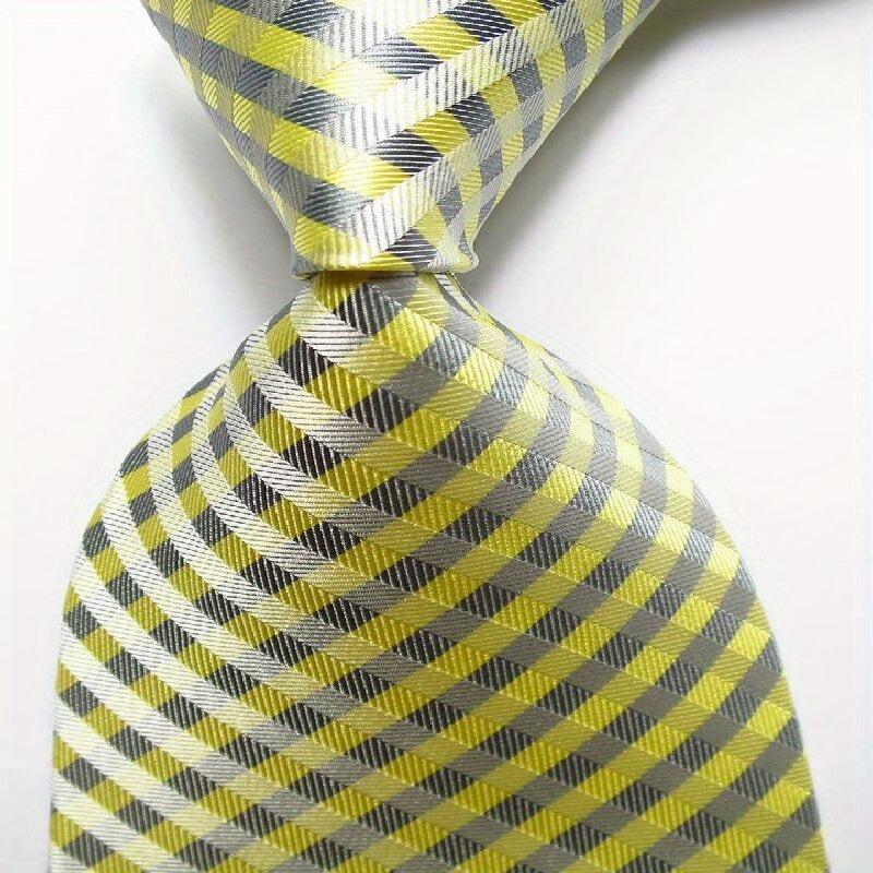 Green Golden Jacquard Woven Men's Tie Necktie Set