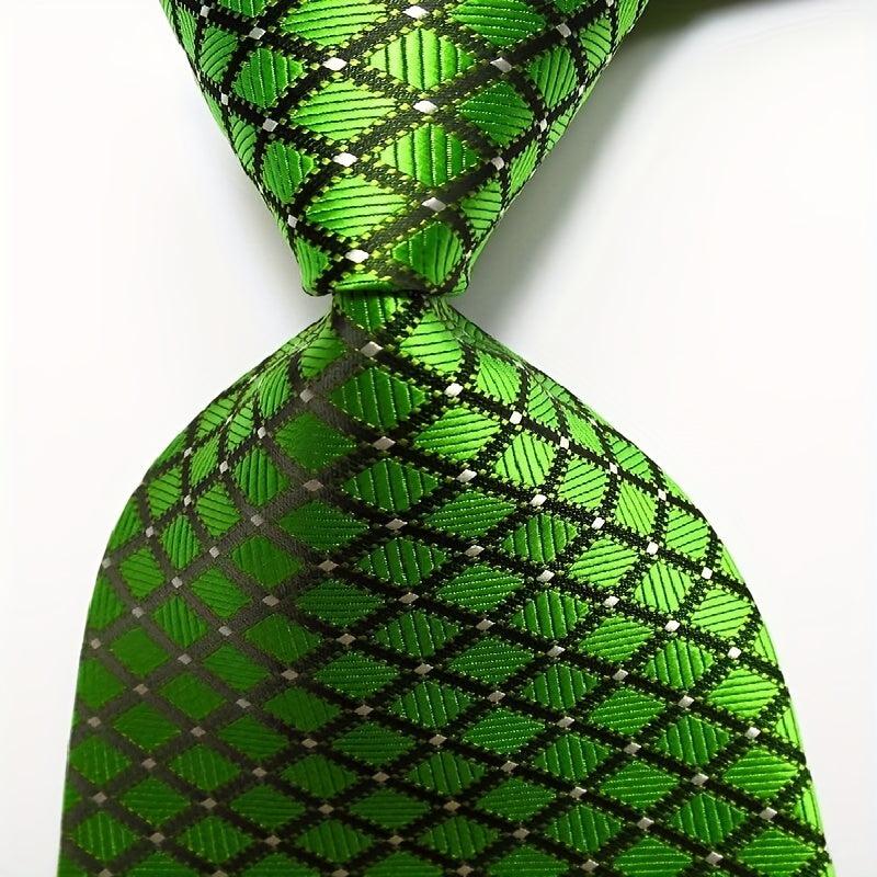Green Golden Jacquard Woven Men's Tie Necktie Set