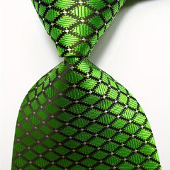 Green Golden Jacquard Woven Men's Tie Necktie Set