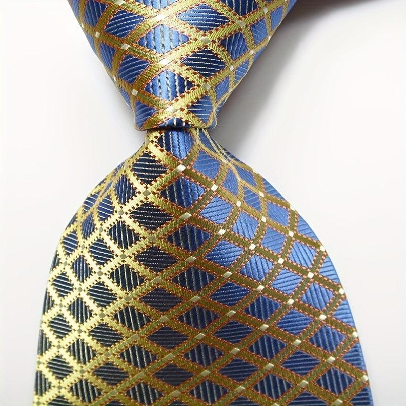 Green Golden Jacquard Woven Men's Tie Necktie Set