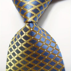 Green Golden Jacquard Woven Men's Tie Necktie Set