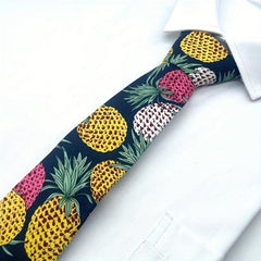 Men's Summer Pineapple Print Tie Casual Business Neckties