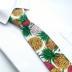 Men's Summer Pineapple Print Tie Casual Business Neckties