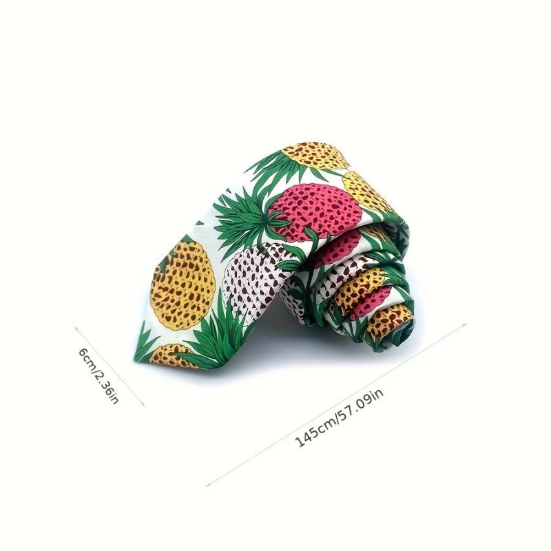 Men's Summer Pineapple Print Tie Casual Business Neckties