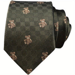 Silk Tie Cashew Nut Little Bear Wide Hand Tie