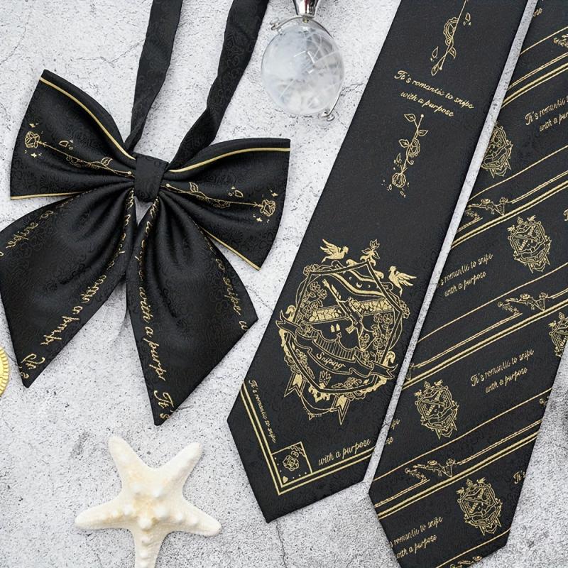 Rose Print Men's Business Casual Tie Bow Tie