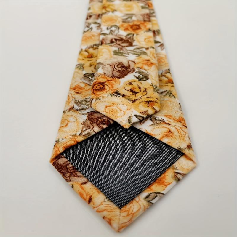 Men's Floral Neck Tie For Weddings Groom Groomsmen Dances