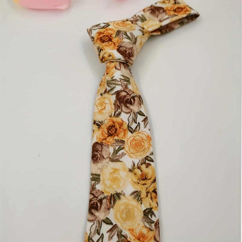 Men's Floral Neck Tie For Weddings Groom Groomsmen Dances